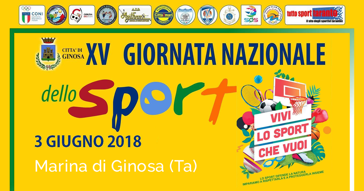 XV Giornata dello Sport 2018 a Marina di Ginosa