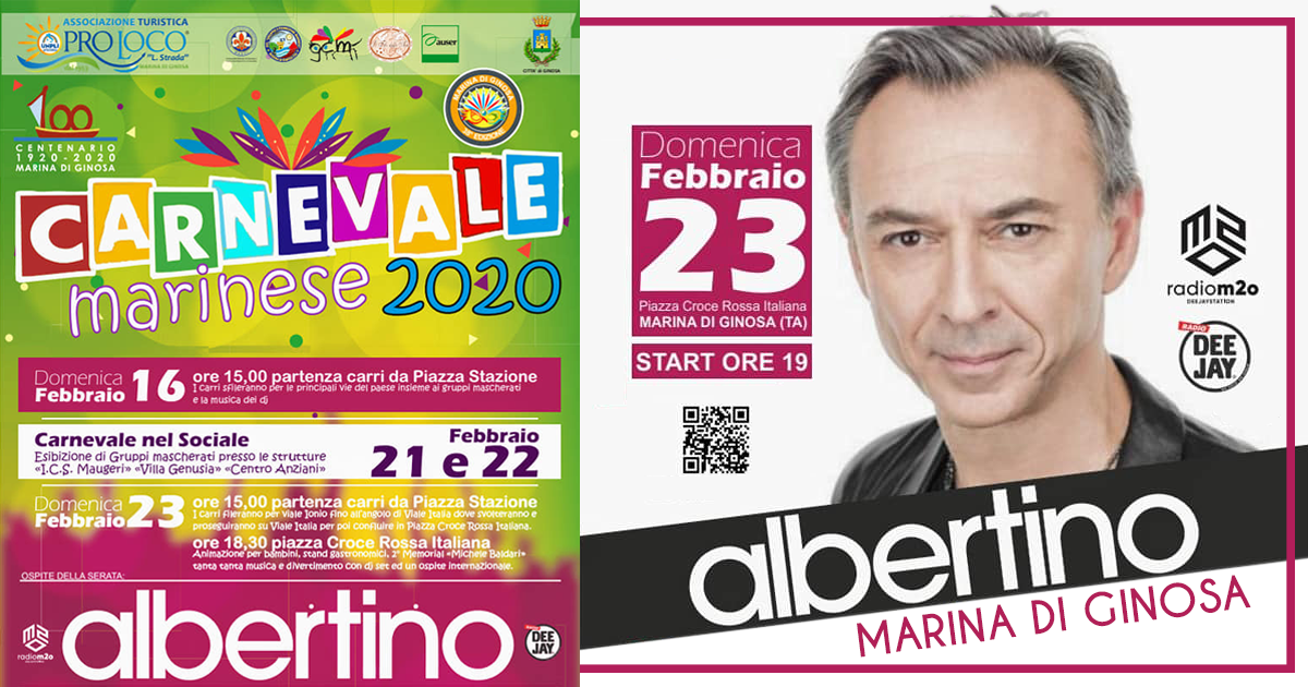 Carnevale Marinese 2020 con Dj Albertino
