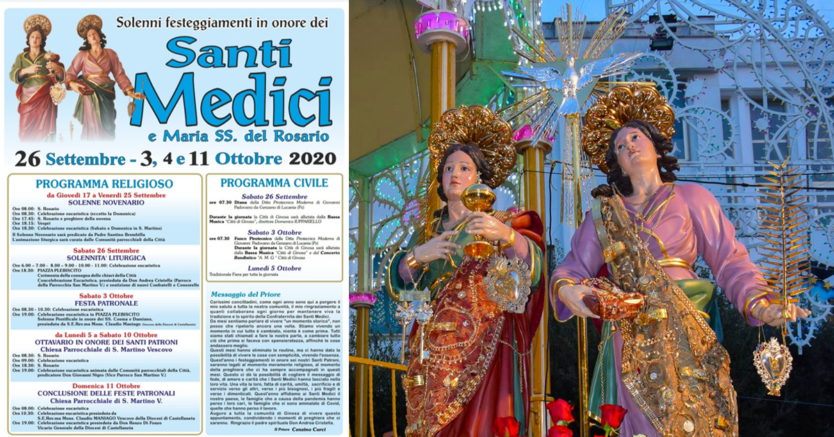 FESTA PATRONALE – SANTI MEDICI (26 settembre – 3, 4 e 11 ottobre 2020)